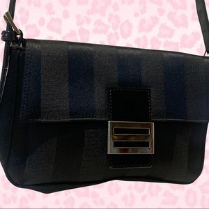 black striped shoulder bag purse